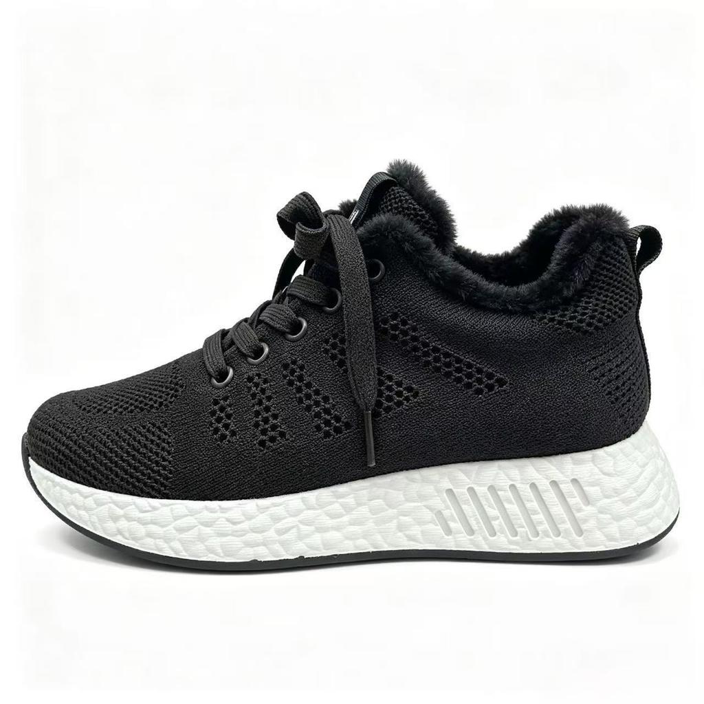 Customized cotton shoes women's shoes winter velvet thickened casual shoes lace-up walking mother shoes non-slip cotton boots