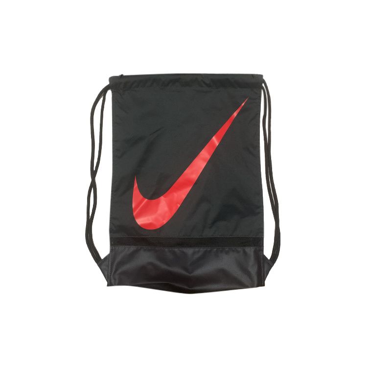 Nike Printed Logo Drawstring Large Capacity Polyester Gym Backpack Unisex Backpack Black BA5424-070 Black