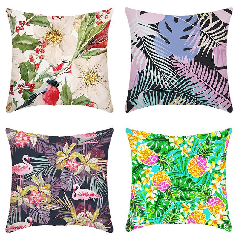 

Green Nordic Flowers and Birds Series Cushion Pillow Cover 45*45cm