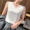 V-Ausschnitt Ärmellose Weste Damen Sommer Neue Mode Vielseitiger Kurzer Trägerpullover Einfarbiges Oberteil