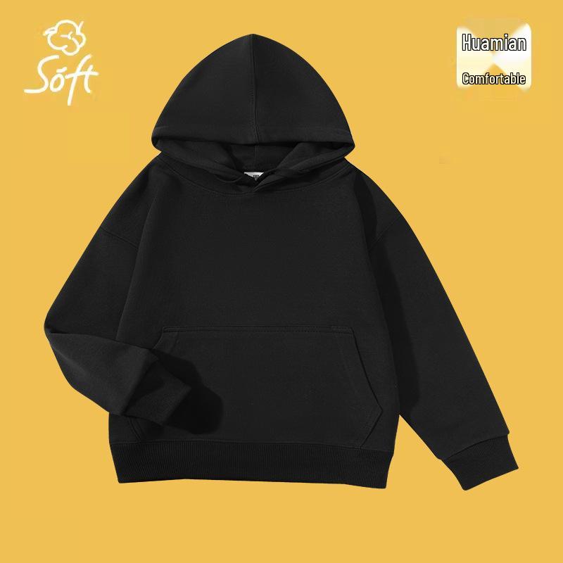 

2025 Kids Cotton Hooded Sweatshirt - Spring/Autumn Style, Loose Fit, Soft and Fashionable for Small/Medium Children 100cm чёрный