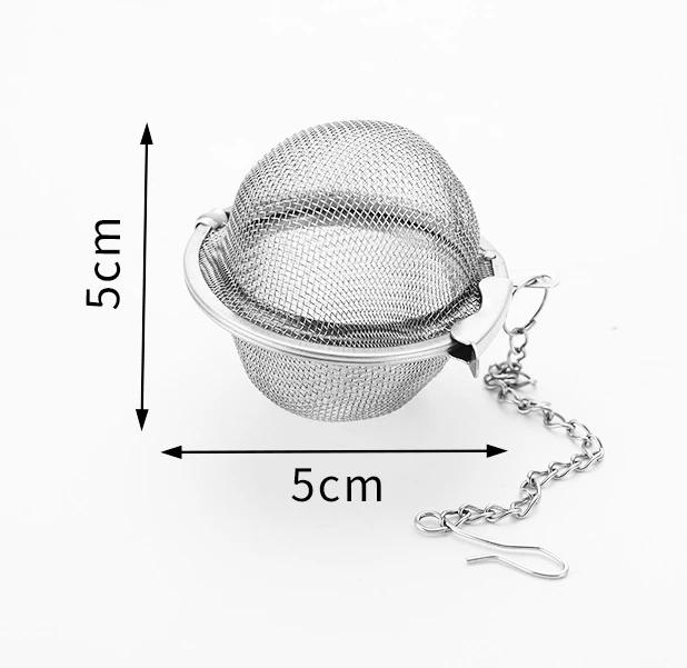 1PC/304 нержавеющая сталь ароматизированный фильтр-шар, фильтр-шар для чая, фильтр-шар для супа с удлинительной цепочкой-крючком