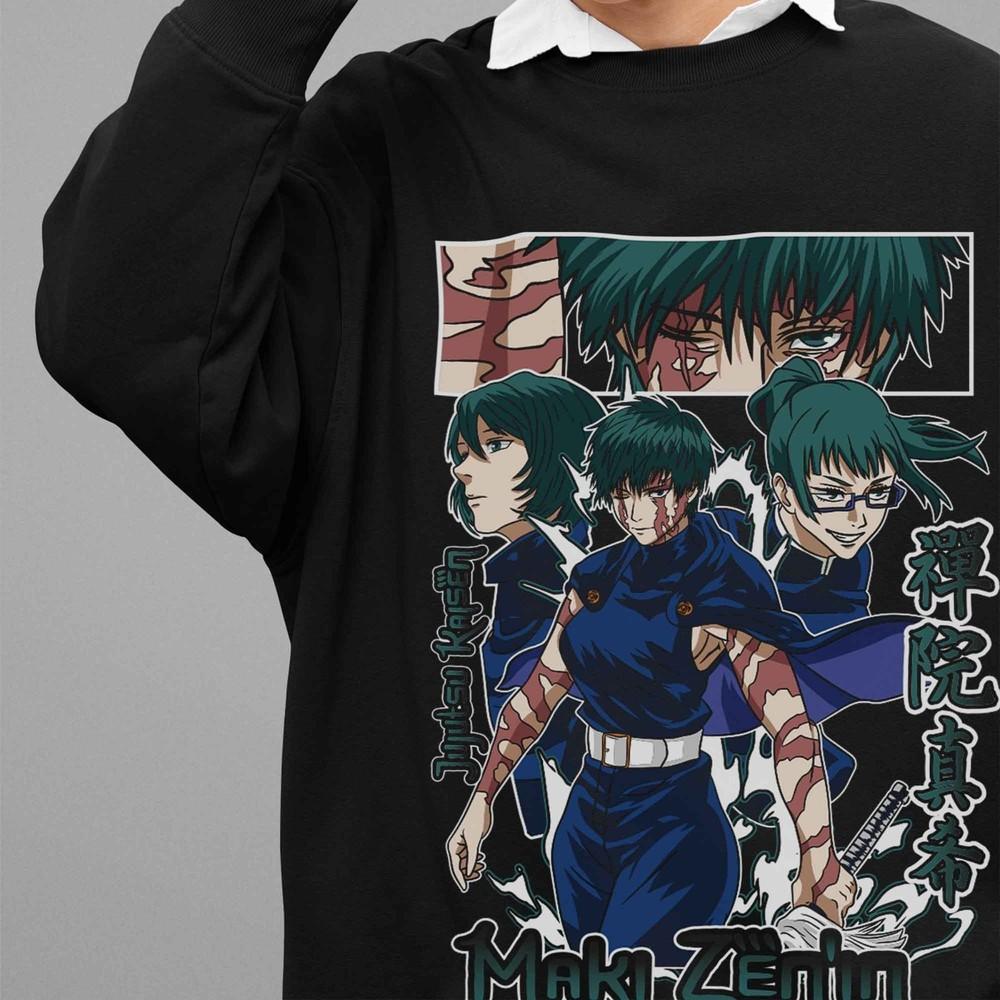 

Jujutsu Kaisen Sweatshirt Maki Zenin Sweater JJK Anime Pullover Gojo Sukuna Geto 3XL