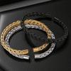 Men's European Titanium Steel Twisted Wire Open Bangle - Versatile Stainless Steel Bracelet
