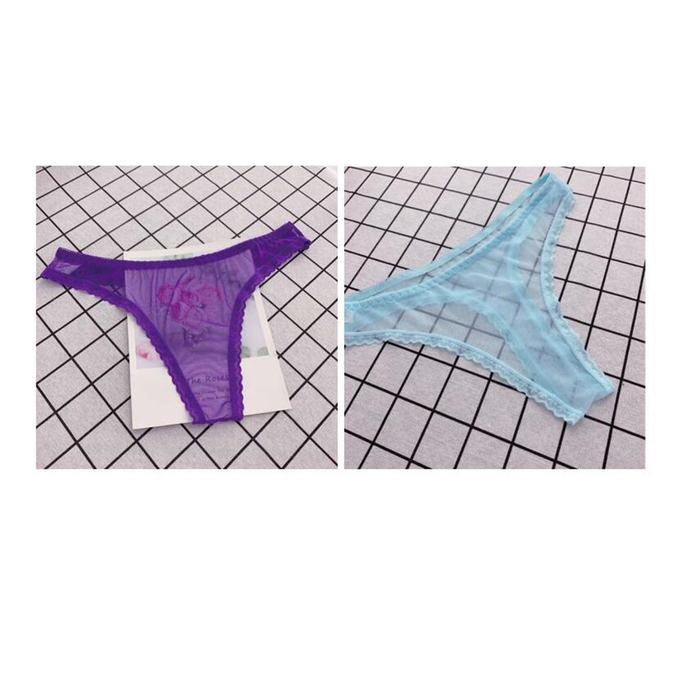 Charming !!! Women Sexy Lace Panties Low-waist Thong Underwear Solid Color Female G String Temptation Intimates