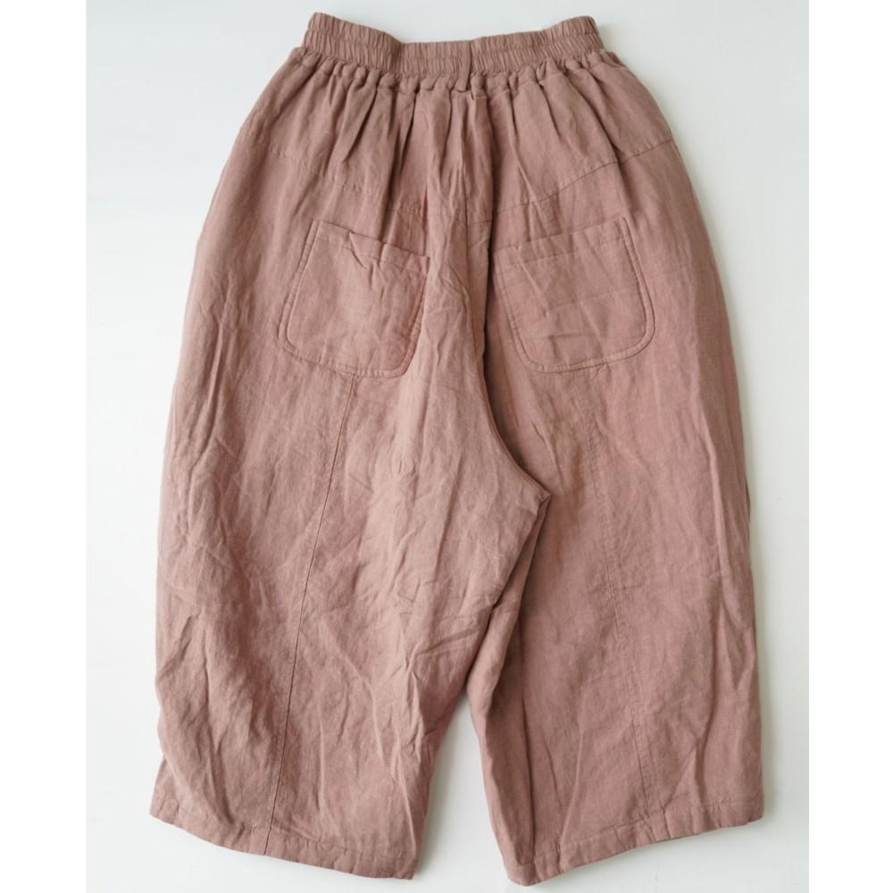 Johnature Women Vintage Winter Thick Pants Solid Color Patchwork Pockets Loose Trousers Warm Female Pants