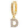 Luxury 26-Letter Pendant Earrings: Micro-set Zirconia Studs, Copper Plated with 18K Gold, European & American Style