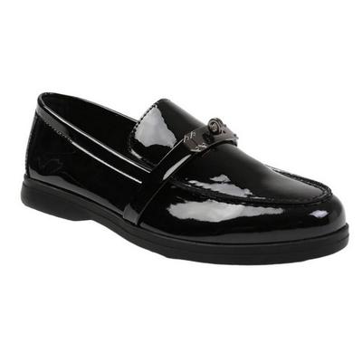 Womens/Ladies Monaco Patent Leather Metal Detail Loafers