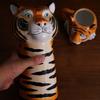 Ceramic Vase Simulated Animal Sculpture Tiger Shaped Tiger Head Cartoon Handicraft Ornaments Flower Vase Home Decoration