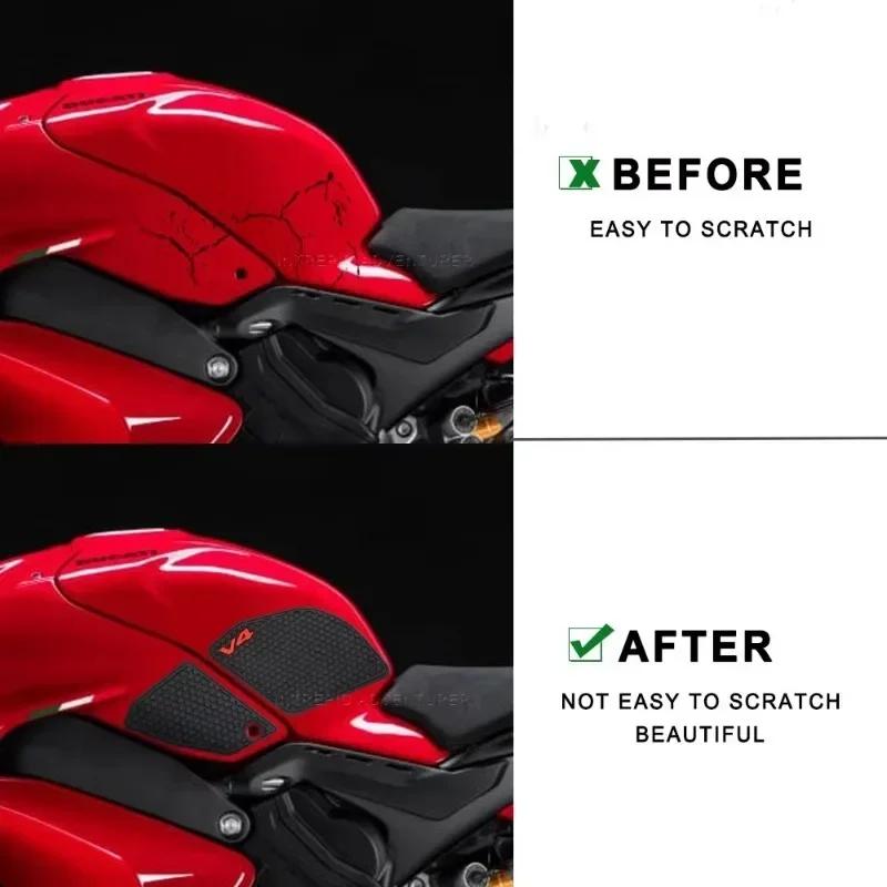 Für Ducati Kraftstofftank-Griffpolster Knietraktion V4 Panigale V4S Streetfighter V4 S 2025 2020 2019 2018 Anti-Rutsch-Kraftstofftank-Aufkleber