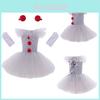 Weiches und flauschiges Clown-Mädchen-Kleid-Set für Maskenpartys