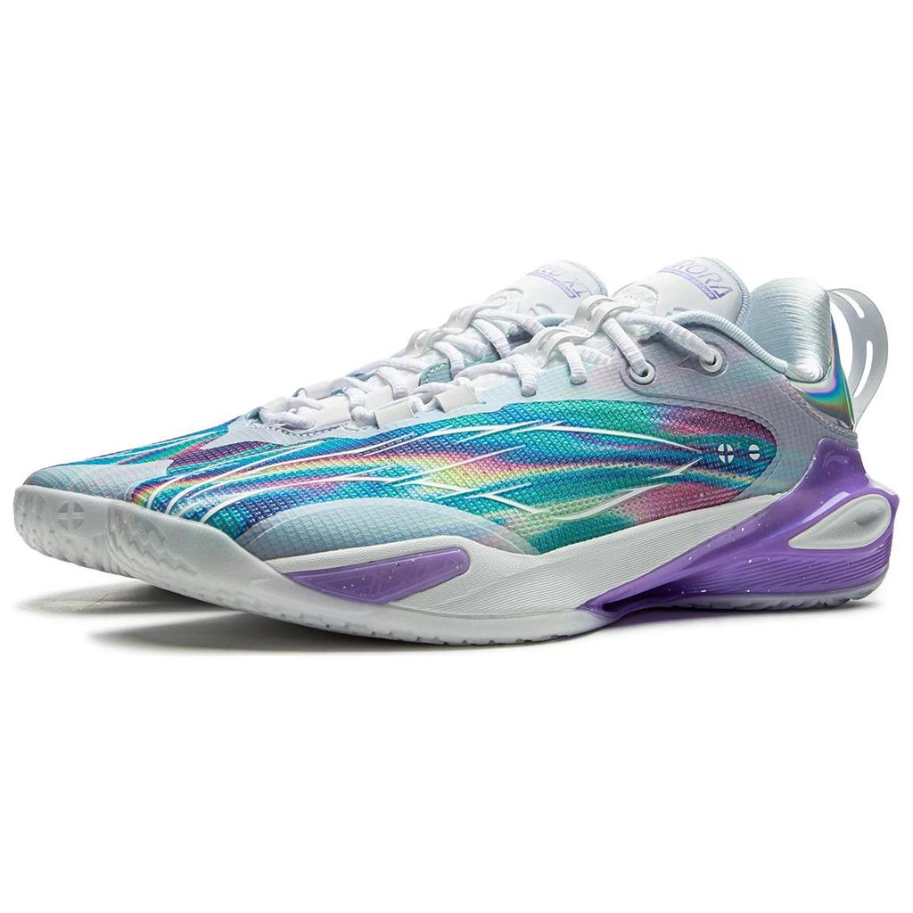 New LiNing Flash Strike 11 Supportive And Elastic Low Top Basketball Shoes Men's Blue Purple ABAU053-7