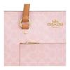 Coach Coated Canvas Tote Bag With Side Zipper Pocket Women Handbags Gold Pink CEA21-IMPO