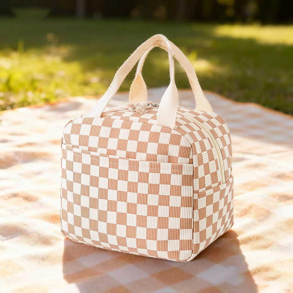 Lunch bag, bring food to work, portable, portable, insulated bento bag, corduroy strawberry meal bag, ice pack xtz