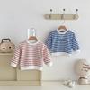 Korean-Style Striped Hoodie for Toddlers & Kids - Spring Casual Pullover for Boys and Girls