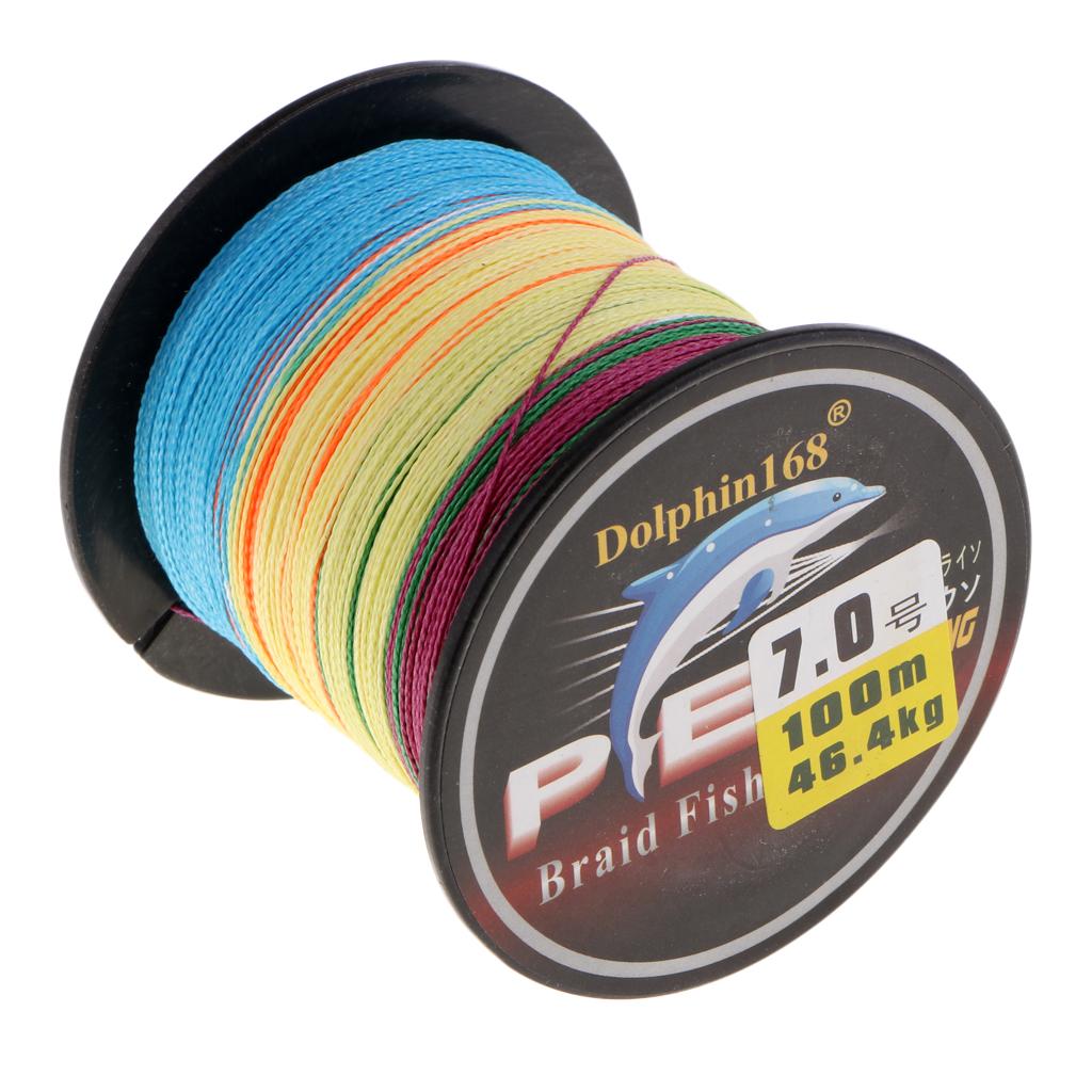 4 Strands Braid Fishing Line Multicolor PE Fiber -102lb