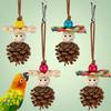 Parrot Natural Pinecone Chew Toy Bird Beak Grinding & Boredom Relief Pine Ornament Bird Cage Decoration  Pet Supplies