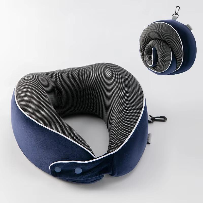 Memory Foam Neck Pillow for Travel with 360 Head Support Soft Chin Support Comfortable for Airplane Car Office Nap