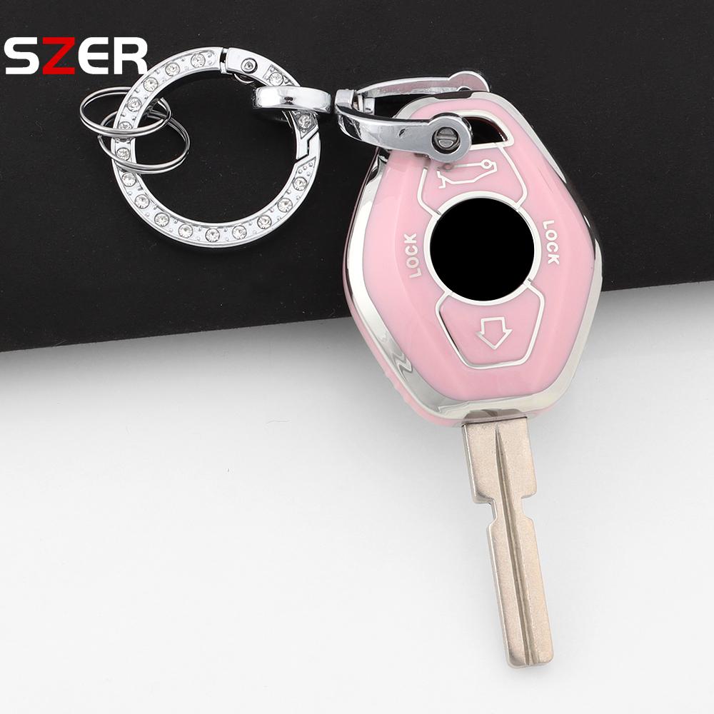 For Bmw Ews X3 X5 Z3 Z4 1 3 5 7 Series E38 E39 E46 Fashion Tpu Car Key Case Cover Protected Shell Fob Keychain Accessories