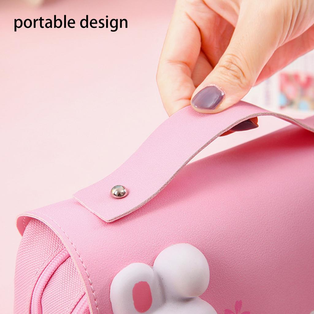 Pencil Pouch With Stress Relief Toys 21x11x6cm 3-Layer Storage For Students
