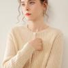 Women's Cashmere Cable Knit Round Neck Cardigan - Autumn/Winter Fashion Versatile Style.