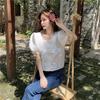 Student Puff Sleeve Shirt Women's Design New Chic Short Top Trendy Clothes