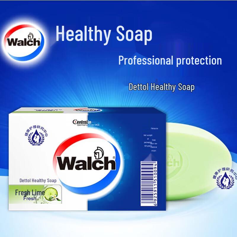 Walch Antibacterial Hand & Body Soap Bars - Fresh Lime (4x125g)