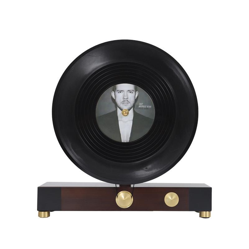 Modello Fonografo Retro Verticale Lusso Moderno Disco in Vinile Nero Ornamenti Creativi in Cristallo Decorazione Scrivania Studio Oggetti di Scena per Foto Nuovo