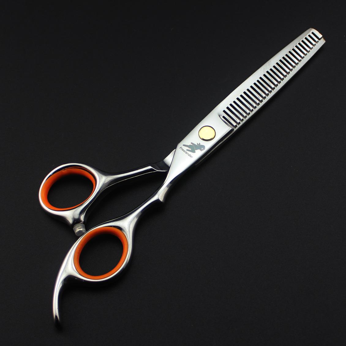 

6.0 inch, Freelander black brick, hair scissors, hair scissors, flat scissors, tooth scissors, thin 6H D 6inch gold screw dental scissors