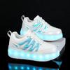 Kids Sneakers Led Light Shoes Children's Boys Girls USB Charging Glowing Sport Wheels Outdoor Parkour Roller Skate Shoes