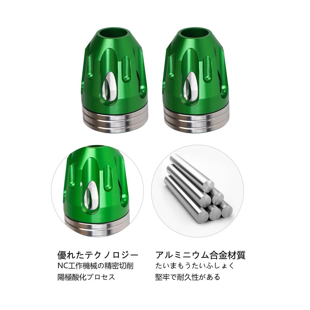Motikvans Motorrad Lenkerendkappe Griffende für Kawasaki Ninja Ninja 400 Z400 Z800 Z900 Lenkerende CNC Aluminium Grün