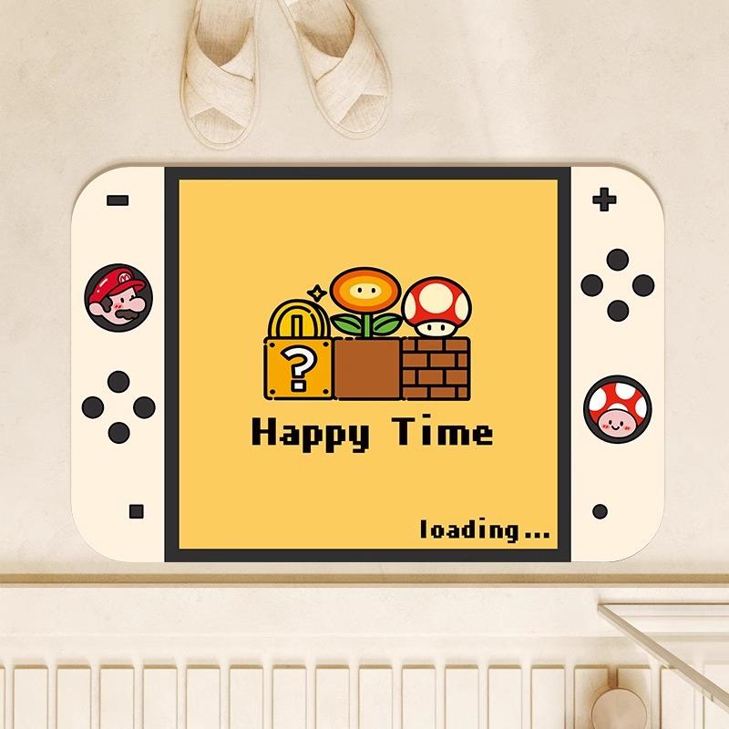 Game Console Bathroom Floor Mat, Diatom Mud Cushion, Silicone Absorbent Foot Mat, Non-slip Carpet, Toilet, Toilet Door