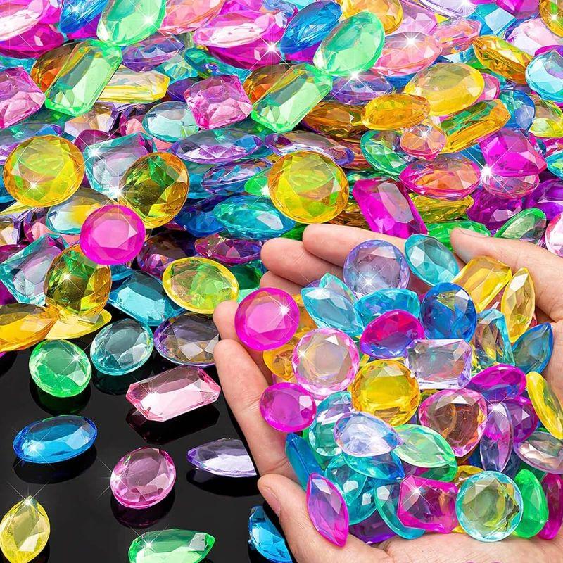20Pcs Colorful Pirate Treasure Diamond Gems Toys Kids Jewelry Making Set Birthday Party Favors Decorations Gift For Boys Girls