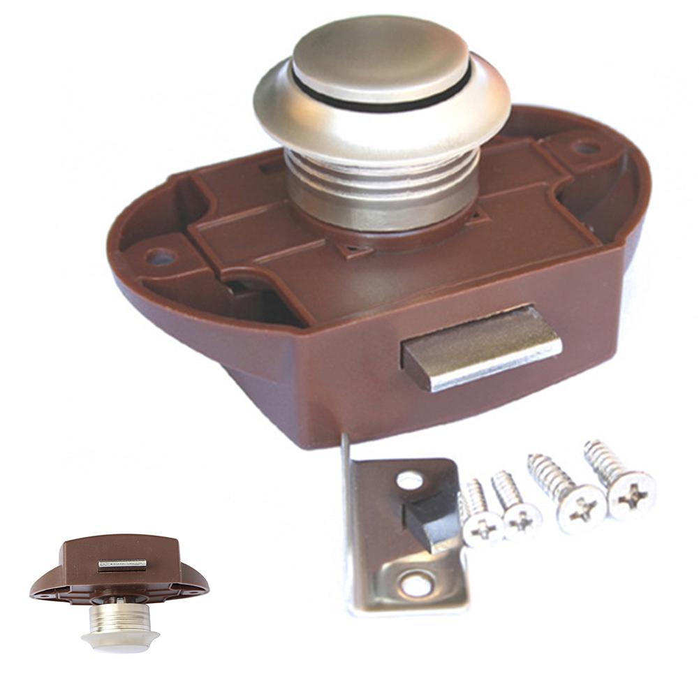 For Drawer Cupboard Cabinet Push Button Lock Safety Latch