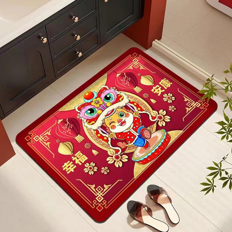 Schöne Drachenjahr Badezimmermatte Haushalt Saugfähig Schnelltrocknende Technologie Stoffmatte Toilette Rutschfeste Fußmatte