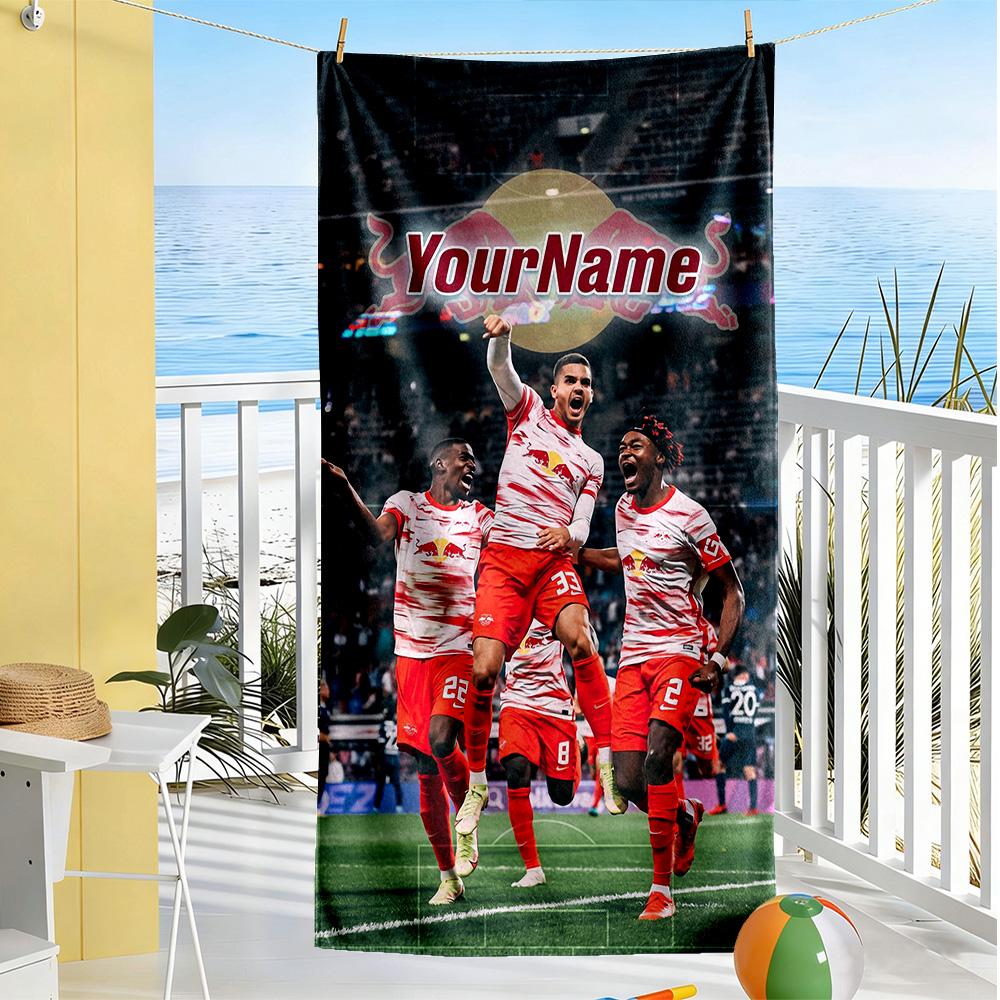 Rb Leipzig Customize Text Beach Towel Quickdry Soft Microfiber Portable For Swimmingbeachcamping Travel Beach Accessoriesgym