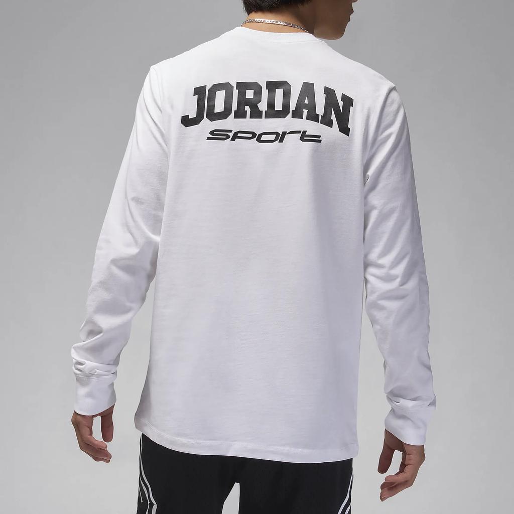 Jordan Logo Graphic Outdoor Casual Sports Crew Neck Long Sleeve T-Shirt Men Tops White FZ1981-100