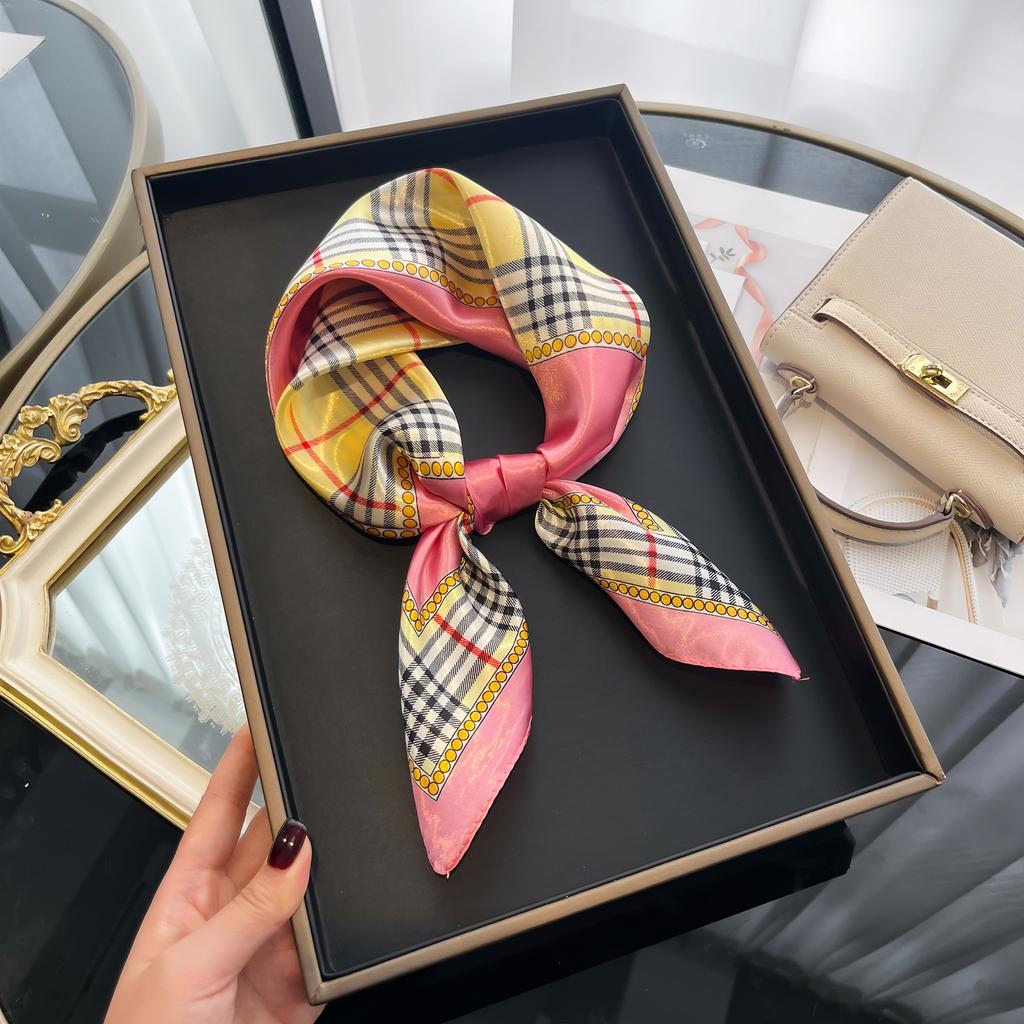 Beach Sunscreen Kerchief Luxury Design Square Scarves Women Popular 60X60CM Silk Hijab