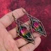 Faceted Multi Tourmaline Earring Copper Wire Wrapped Earrings Handmade Copper Jewelry Gemstone Earring Gifts For Women Wire Wrapped Jewelry