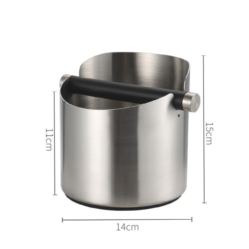 Stainless Steel Espresso Coffee Grounds Knock Box , Small Round for Home Barista, Compact Coffee Powder Waste Bucket KFS-065
