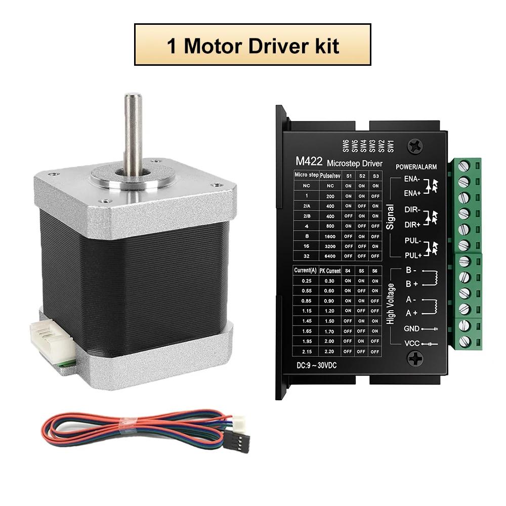 Nema17 Open-loop Stepping Motor 2PH 42mm 4-Lead 1.80 Step Angle 0.28/0.42/0.56/7Nm Driver Kit for CNC Extruder 3D Printer Motor