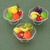 6Pcs/set Simulation Transparent Fruit Plate Banana Orange Grape Model Dollhouse Food And Play Miniature Accessories For Children