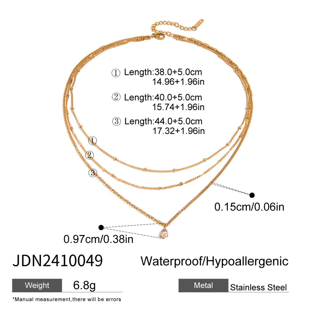 Uworld Gioielli Semplici Placcato Oro 18K Collana a Strati Catena Piatta Serpente Collana a Corda Serpente in Acciaio Inossidabile Regalo