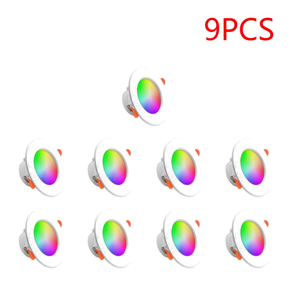 10-1PCS 10W Smart LED Downlight Bluetooth Ceiling Lamp RGB Lamp APP Remote Control Voice Recessed Down Color Changing Light