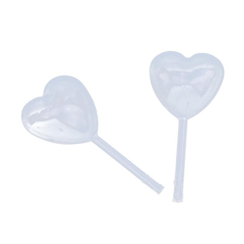 50 Pcs Heart Shaped Creative Plastic Dropper Cream Transfer Straws