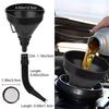 Oil Funnel Set With Filter And Telescopic Tube For Cars And Motorcycles Plastic Long Nozzle For Oil And Gasoline