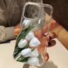 Elegant White Tulip Clear Phone Case For iPhone 11 12 13 14 15 16 17 Pro Max 14 15 Plus XS X XR 17 Air Silicone Soft Cover