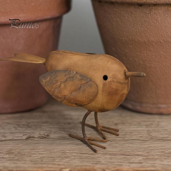 Decorative Bird Sculptures for Bedroom Rustic Metal Birds Decoration, Outdoor Garden Statue Ornaments, Unique Statues Birthday Gifts Distressed