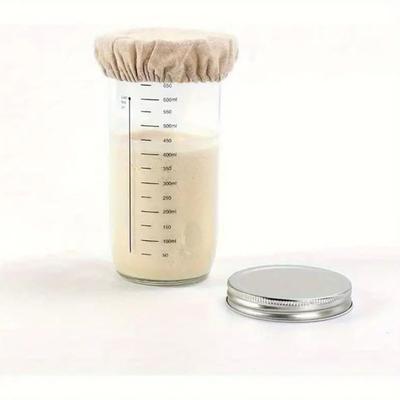 Confezione da 6 Coprivasi in Cotone per Lievito Madre Cappucci in Tessuto Traspirante per Cestino per Impasto Fermentazione Accessori per Panificazione