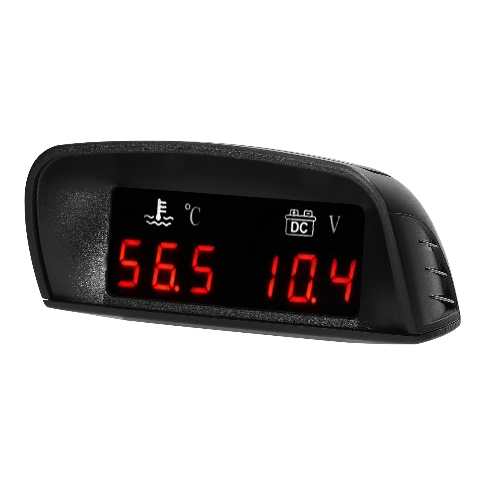 

Универсальный цифровой автомобильный датчик 2 в 1, датчик температуры воды, вольтметр, с датчиком 1/8 NPT для легкового автомобиля, грузовика, внедорожника, дома на колесах чёрный